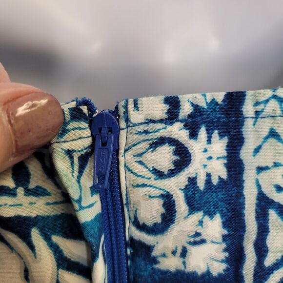 VINTAGE 90s Hawaiian print sleeveless mini shift dress S - Picture 5 of 8